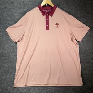 MIZZEN + MAIN Versa Golf Polo Shirt Men's XL Pink Geometric Triangle Performance
